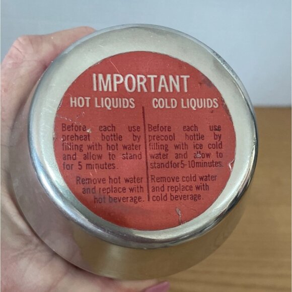 Vtg Uno-Vac Stainless Steel Thermos 1 Qt Unbreakable USA Insulated W Handle - Picture 5 of 12